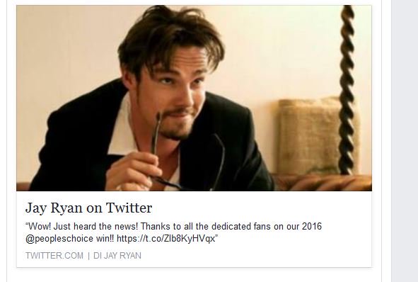 LaPatty46's tweet photo. #PCA2016  #batb sweet memories #JayRyan https://t.co/fUb5UdjpY5