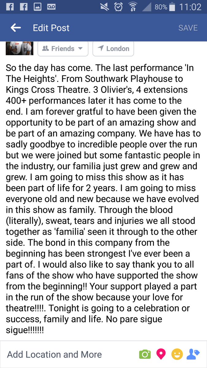 Last Day for <a href="/InTheHeightsLDN/">In The Heights</a>!!!! The journey has come to end. #noparesigue