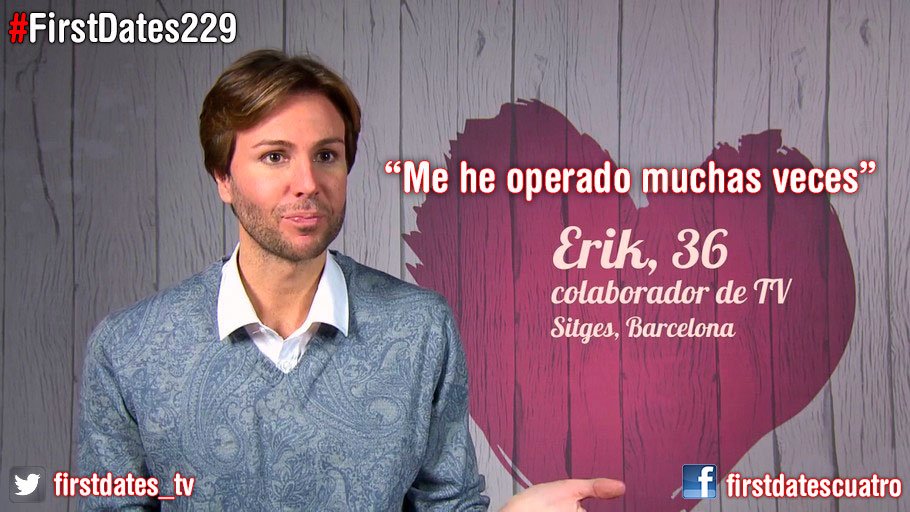 firstdates_tv's tweet photo. Erik es como Dorian Gray, pero cambiando a Satanás por su cirujano plástico #FirstDates229 https://t.co/kXXp0BCW3t https://t.co/3a1vGGaHAg