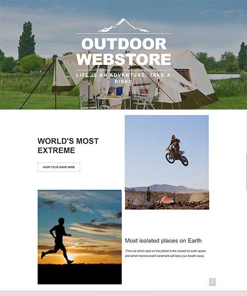 #webdesign #auction. Bid today! And get this #outdoor #webshop to sell your products online! Via auctionbid.nl