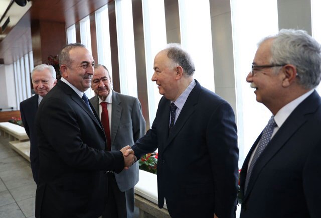 MFATurkiye's tweet photo. #FMCavusoglu met w/ former FMs and Undersecretaries to discuss foreign policy agenda within the 9th Ambassadors'Conference. #BKON2017 https://t.co/kCVm8ILdsy