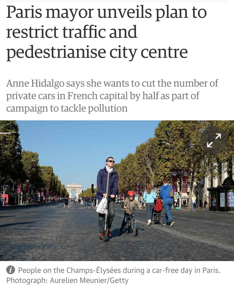 tpap_'s tweet photo. Paris Mayor @Anne_Hidalgo plan to open streets to people, ⬇️cars to tackle pollution. #TRBAM https://t.co/rZqZHsU4mf https://t.co/6zFslcF6Ip