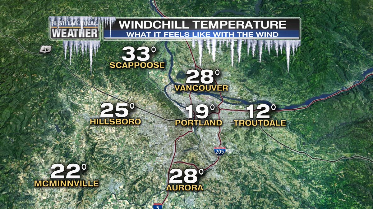 JoeRaineriWX's tweet image. Seeing the winds pick up again today, gusts are close to 50 mph in Troutdale. With the #WINDCHILL, feels more like 12 degrees.