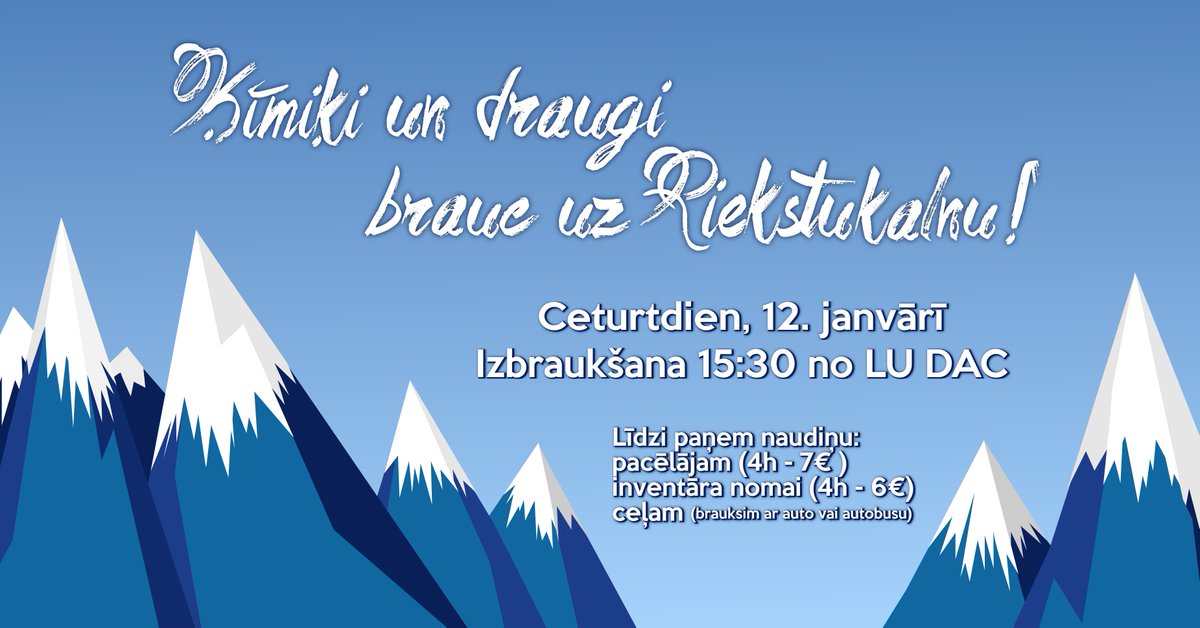 Ceturtdien braucam uz Riekstukalnu. Pievienojies mums! Kopā jautrāk (un lētāk) :) facebook.com/events/9325044…