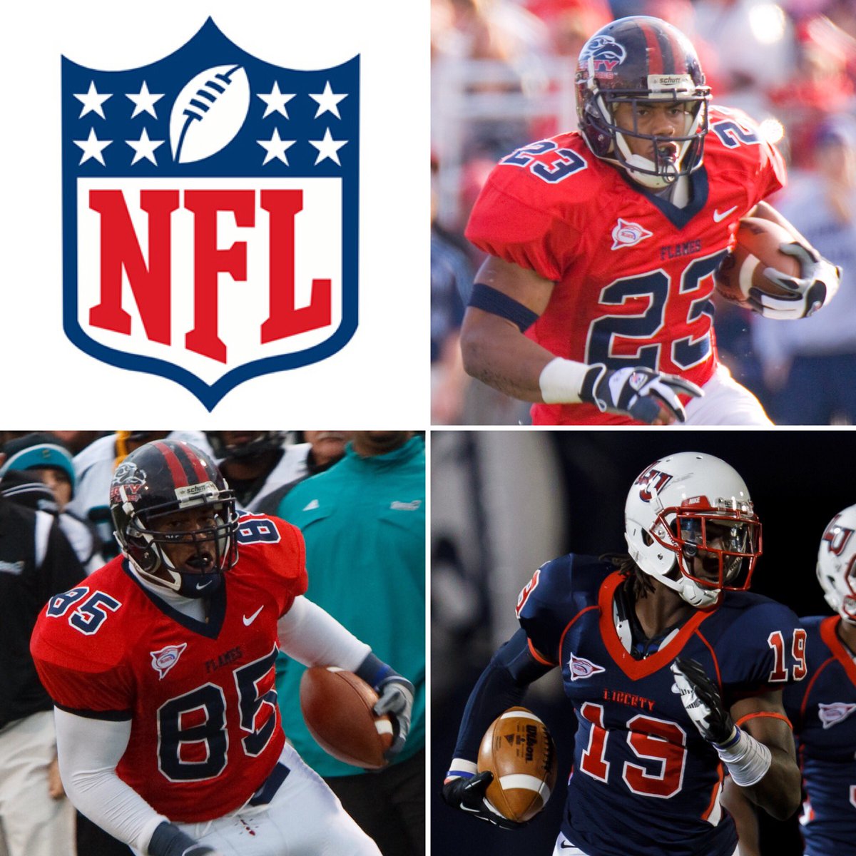 Best of luck to @RashadJennings (NYG), @DominiqueJones5 (MIA) & @Walt_Aikens (MIA) in the NFL Playoffs today! 🔥🏈 #FlamesInTheNFL #GoFlames