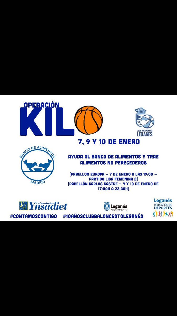 basketleganes's tweet image. Muy buen inicio de la #OperaciónKilo el día de ayer, pero todavía queremos más!!!! El lunes y el martes seguimos en Sastre. #KilosDeAyuda