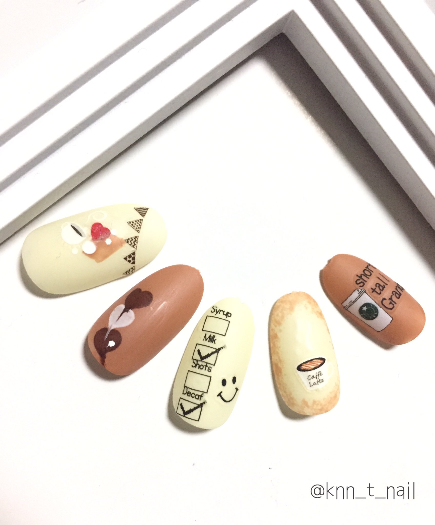טוויטר かんな ネイル垢 בטוויטר カフェネイル ダイソーのカフェネイルシール使いました このシール可愛すぎる デュカートのバニラとキャラメルモカ使いました T Co M955waujli