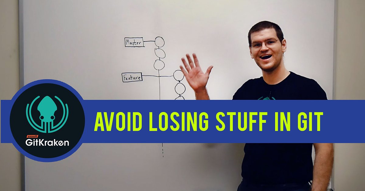 GitKraken's tweet image. Watch this #GitTutorial video to avoid losing stuff in Git bit.ly/2i5BbQr … 👀 #LearnGit