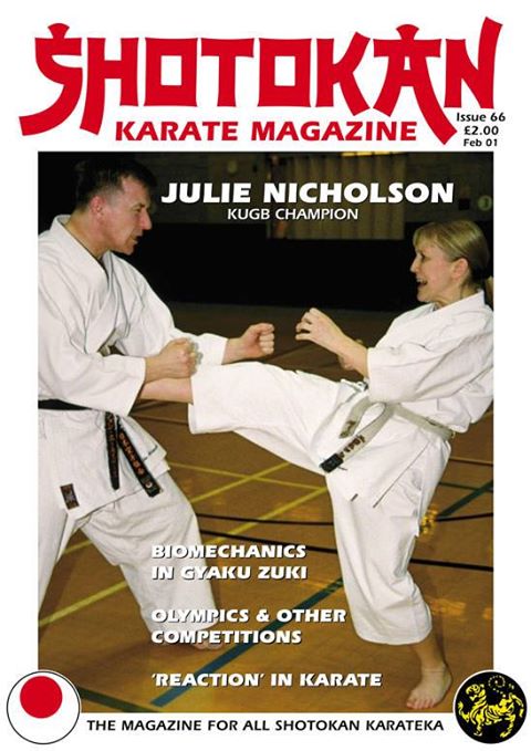 Front Cover from a 2001 Edition of Shotokan Karate Magazine.
Interview with Sensei Julie Nicholson, 6th Dan.