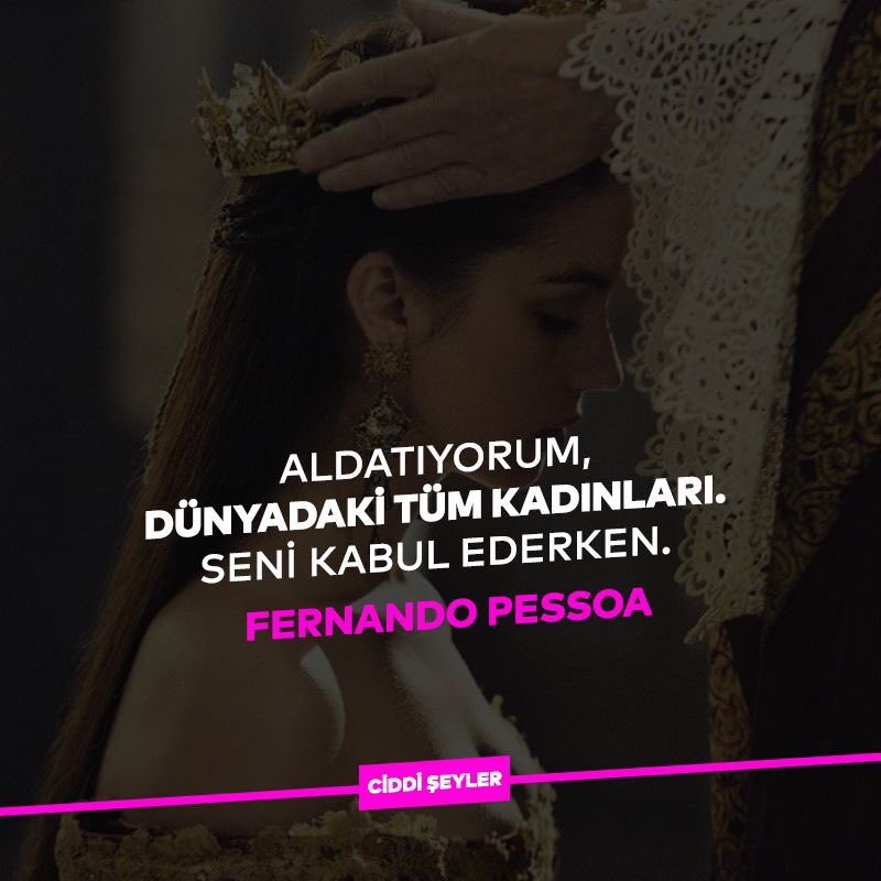 ciddiseyler's tweet photo. Aldatıyorum, dünyadaki tüm kadınları: seni kabul ederken.
- Fernando Pessoa https://t.co/TTYprhf6PK