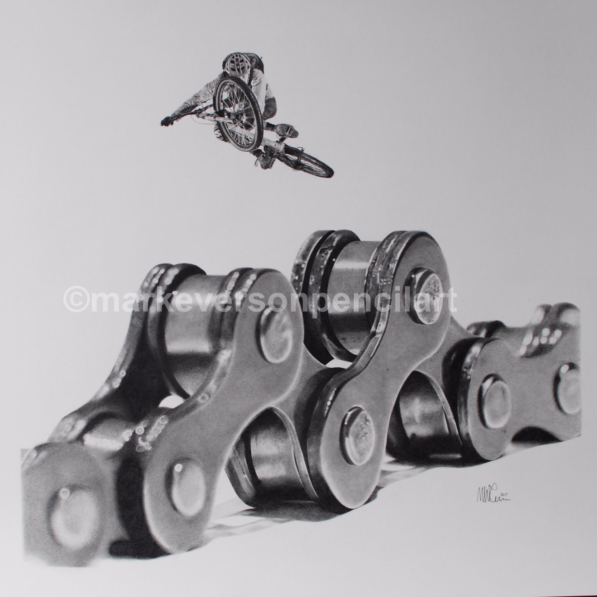 pillharrier's tweet photo. "Chain Reaction" pencil on Bristol board https://t.co/mW1vPYh9nN