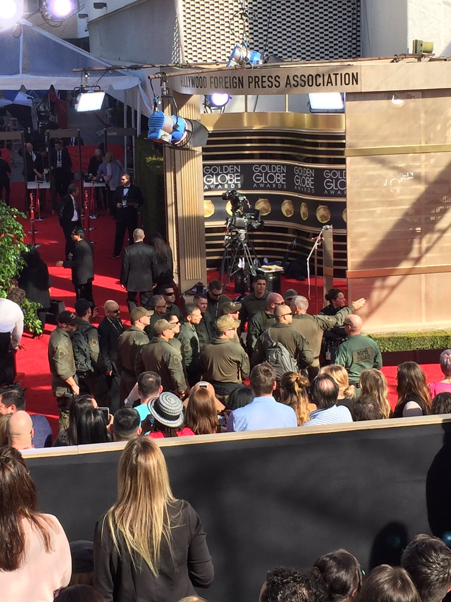 SoCalEdition's tweet photo. Currently appreciating the view. #HotFirstResponders #Woof #ThankYou @goldenglobes https://t.co/5DrR7RFc0r