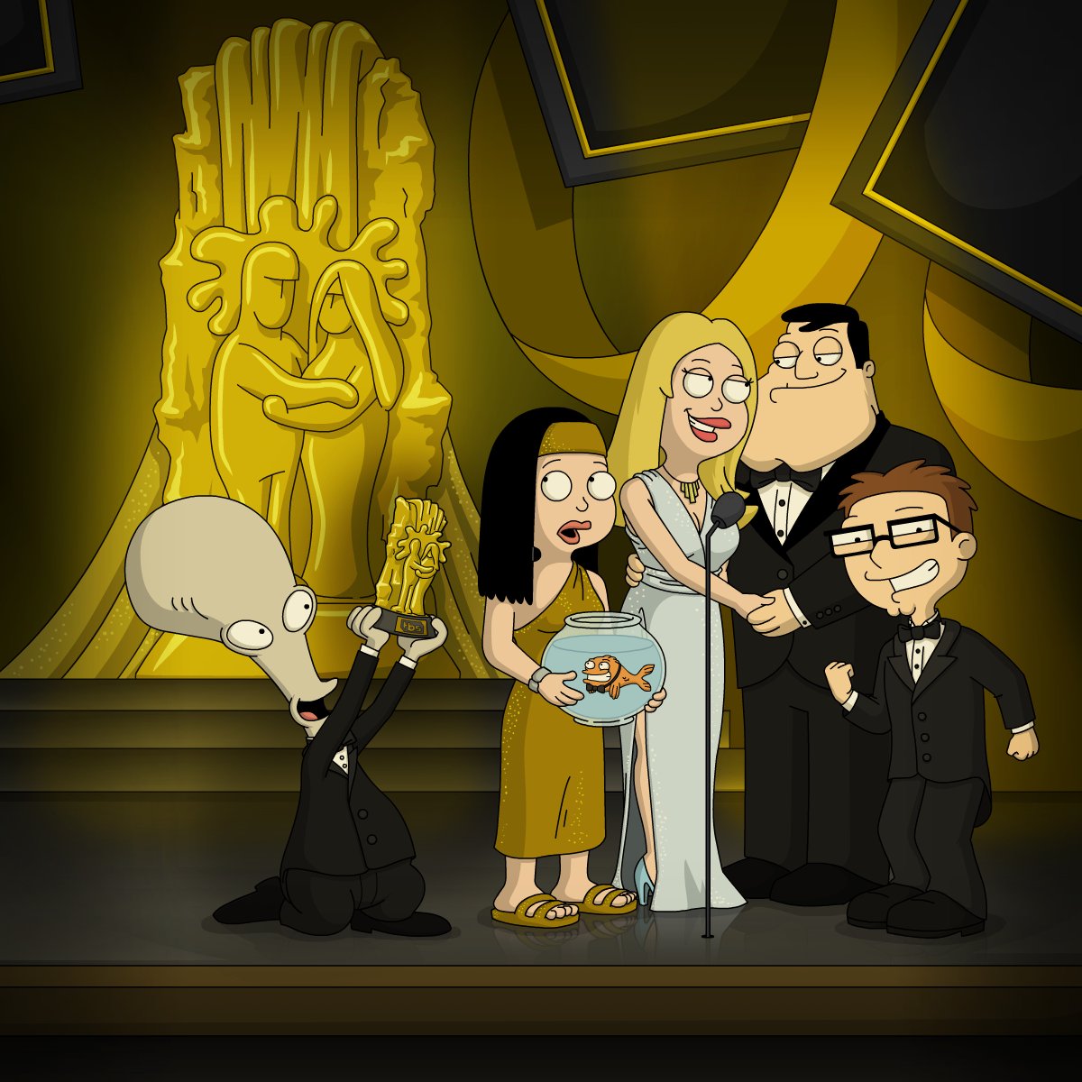 AmericanDadTV's tweet photo. American Dad! is proud to receive the Golden Shower. https://t.co/zKKuhJHgYu