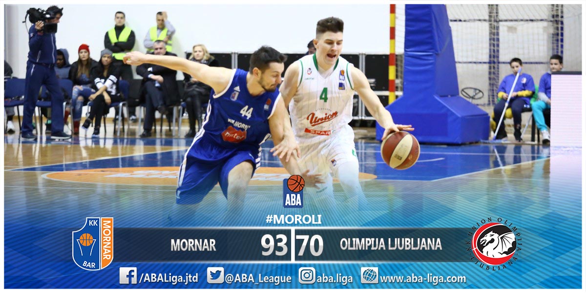 ABA_League's tweet photo. THE END: @MornarBar down @union_olimpija for their 4th consecutive home win in #ABALiga #MorOli https://t.co/DMENx8fxuF