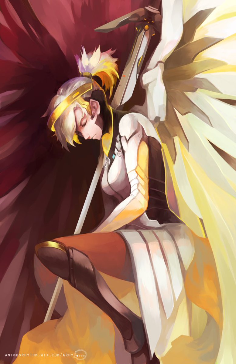 ResHealerMercy's tweet image. [#OverwatchRp] 
Angela had fallen asleep, her staff in hand as the injuries she had sustained made her struggle to breathe. She didn't-