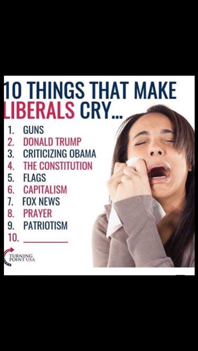 MassiveLater's tweet photo. What's your number 10? Mine is facts.  #Conservatives #Liberals #Trump #USA #ProLife #ProGun #ProIsrael https://t.co/oSIbwJVJp4