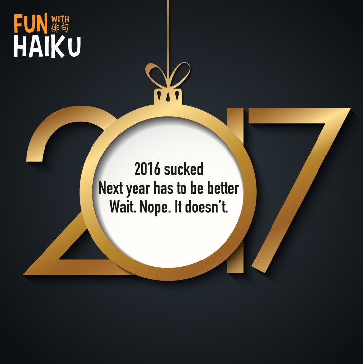 funwithhaiku's tweet image. How's your 2017 been so far? 😩

#sad #depressed #hopeitsbetter #haiku #quotes #sarcasm