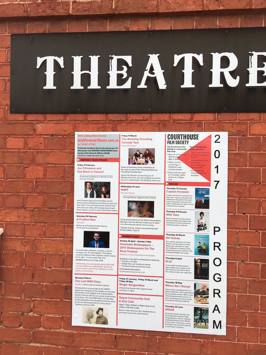 Awesome looking 2017 theatre program in #Stratford #artsmarketing <a href="/RegionalArtsVic/">Regional Arts Victoria</a>