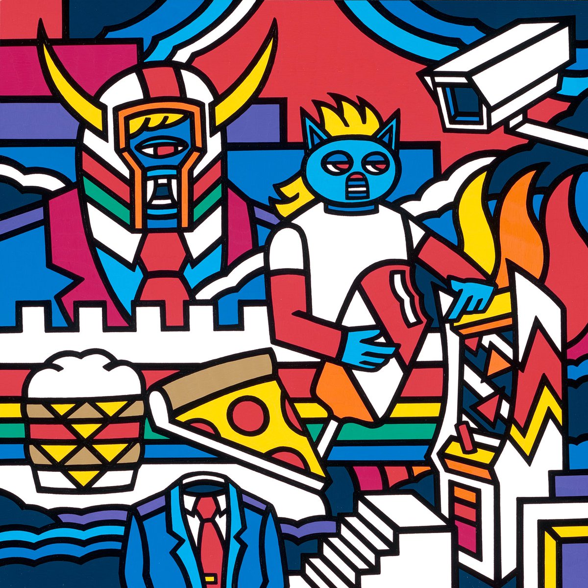 HomelessCop's tweet image. Cat Simpson (12x12 oil)