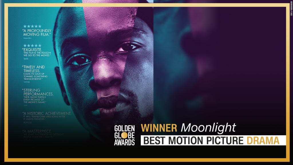 CNN's tweet image. #Moonlight wins Best Motion Picture - Drama. #GoldenGlobes cnn.it/2jsP2W0