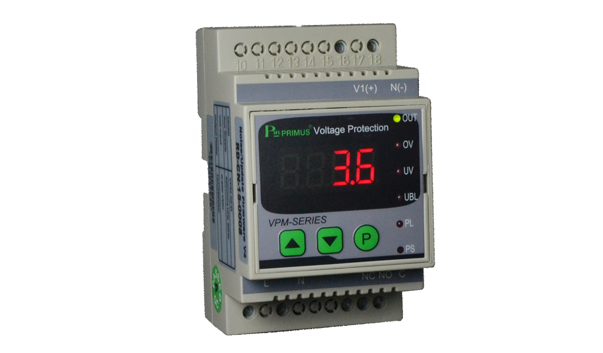 powercontrolpr1's tweet photo. VPM-02-D : Phase Protection Relay ป้องกันไฟตก/ไฟเกิน ใช้กับระบบไฟ DC แรงดันสูงสุด 500VDC #primus #เฟสโปรเทคชั่นรีเลย์ #PhaseProtectionRelay https://t.co/dGXkOhJQl1