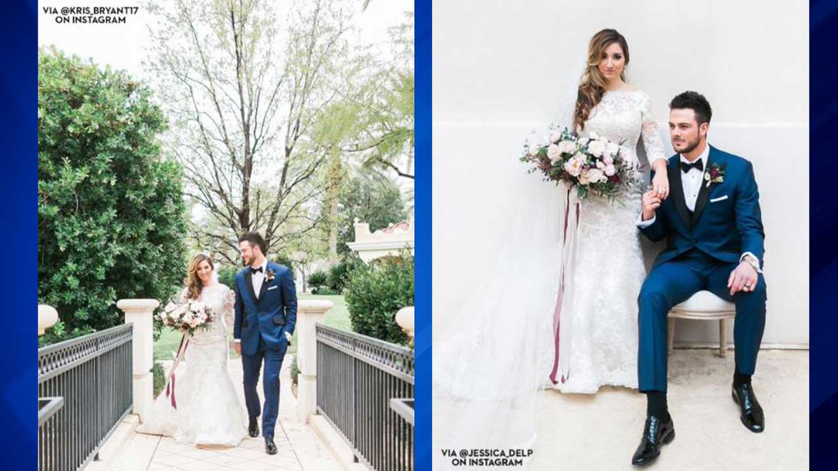 ABC7Chicago's tweet image. Cubs player Kris Bryant marries long-time girlfriend: abc7.ws/2i46EqY