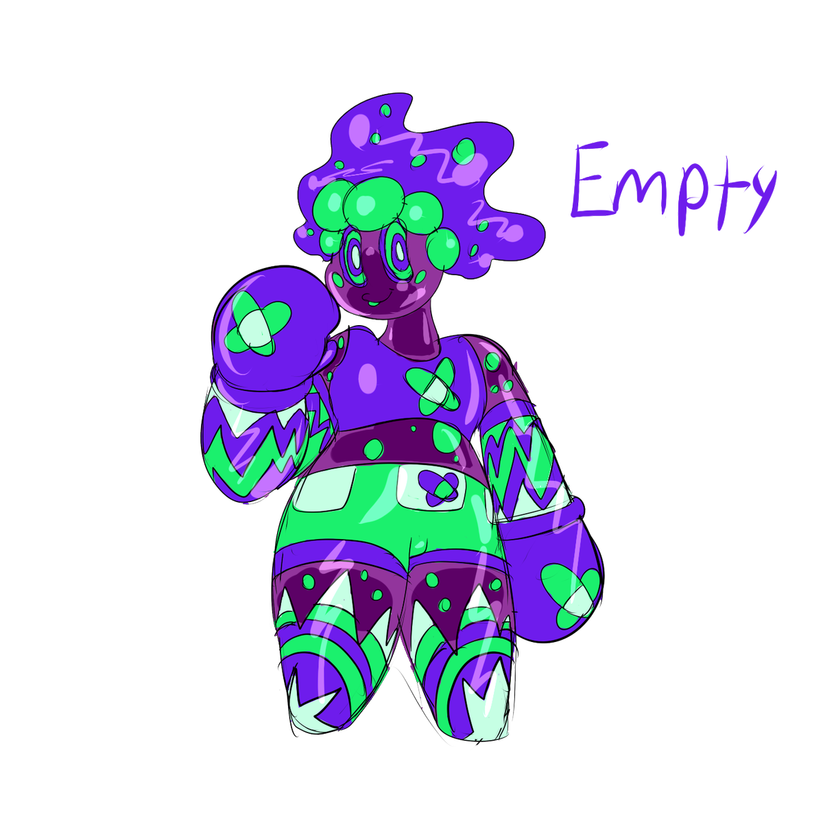 Creativeborne's tweet image. Empty Colour sketch and glow! Hes a slime!