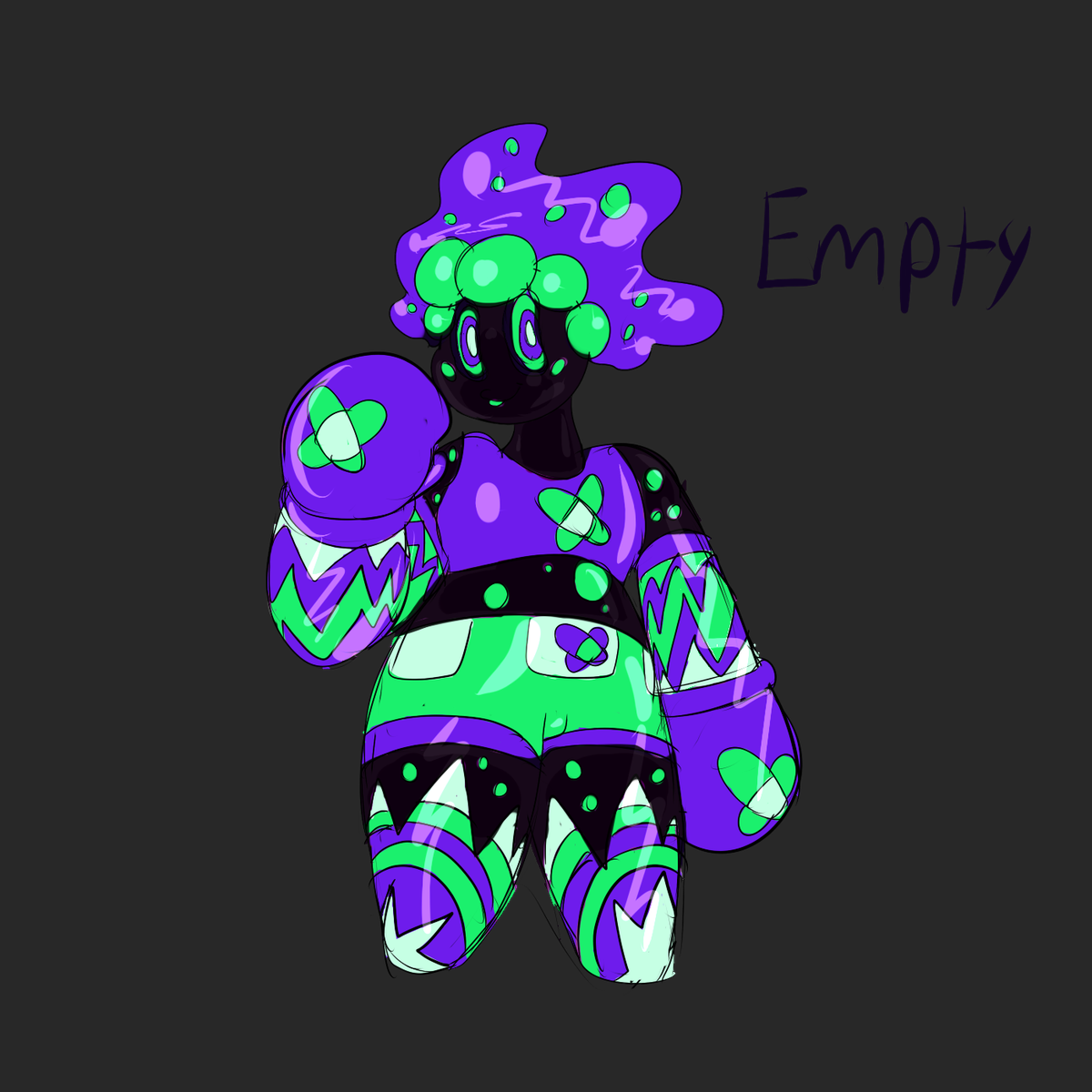 Creativeborne's tweet image. Empty Colour sketch and glow! Hes a slime!