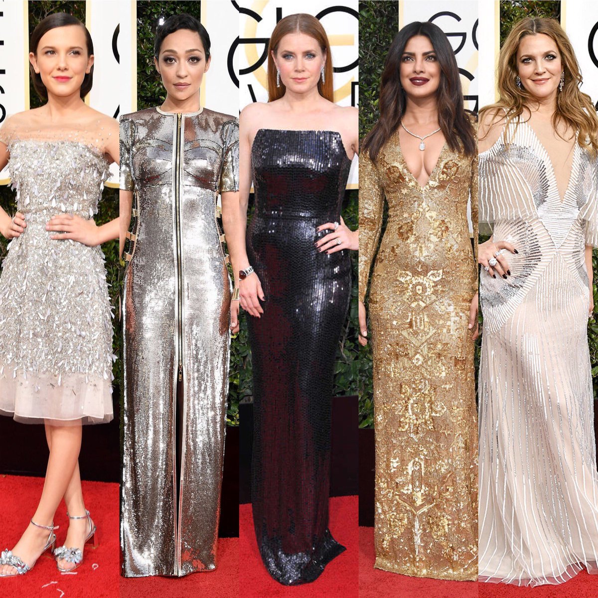 Molten red carpet tonight at the Golden Globes! Metallics are scooping up all the awards for hottest style trend tonight! #goldenglobes