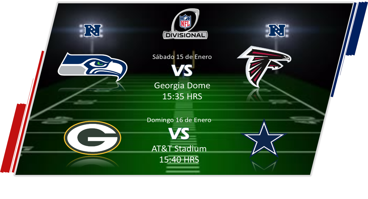 Pasiondep's tweet image. #GS #NFLPlayoffs #Divisonal @NFL @nflmx 
Las fechas y los horarios de los juego de la #NFC