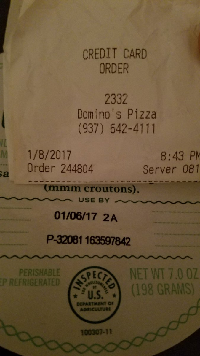 JohnMattson89's tweet photo. @dominos I think I solved your issue of the terrible quality on the salad, it's use by date was 2 days ago https://t.co/aFmcEuuU6L