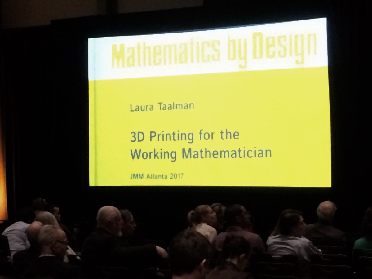 Best opening slide ever!  (For Laura Taalman's talk on 3D printing.)  #JMM17 #mathgrrl