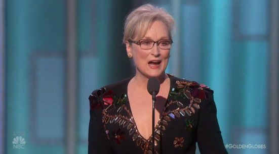 BuzzFeedNews's tweet photo. Streep: "Hollywood is crawling w/ foreigners, so if you kick them all out you'll have nothing to watch but football &amp; mixed martial arts" https://t.co/APnxvpBMdH
