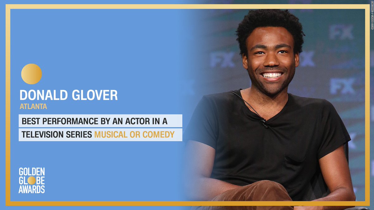 CNN's tweet photo. Donald Glover wins Best Actor in a Television Series - Comedy or Musical for #AtlantaFX. #GoldenGlobes https://t.co/M3aApefy5S https://t.co/lSt0mHUzi8