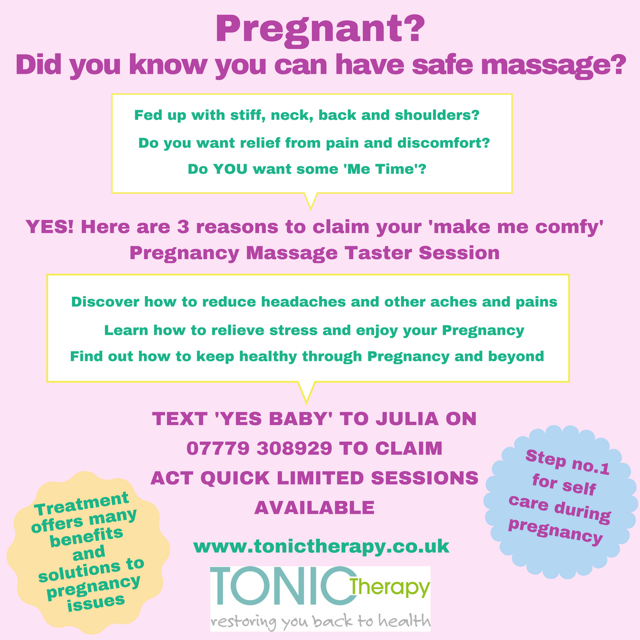 TonicTherapy's tweet photo. #pregnant? Did you know you can get #massage safely? In #chilwell, #nottingham at Tranquility, #preghealth #preggo https://t.co/koJsNEahRo