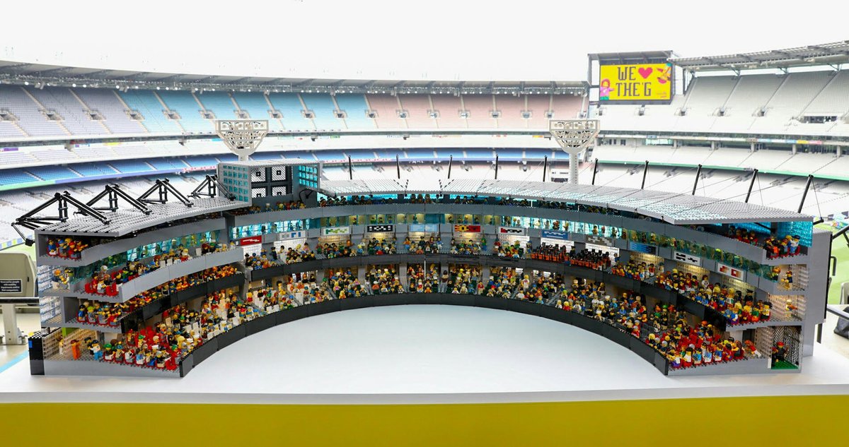 MCG's tweet photo. 25,663 LEGO bricks, 592 design &amp; build hours. The 'G was unveiled in LEGO form today, see it inside the National Sports Museum until Jan 22! https://t.co/YKWBPm2DjY