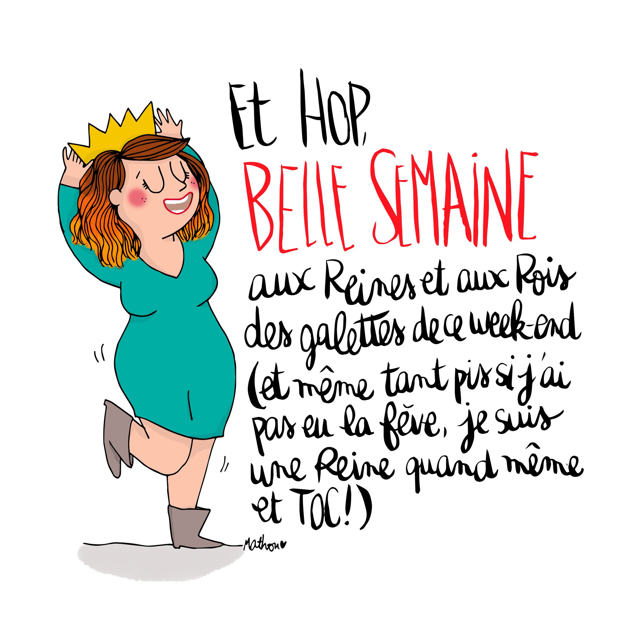 Mathou Virfollet on X: { REINE } #mathou #crayondhumeur #Illustration  #dessin #humour #galette #roi #reine  / X