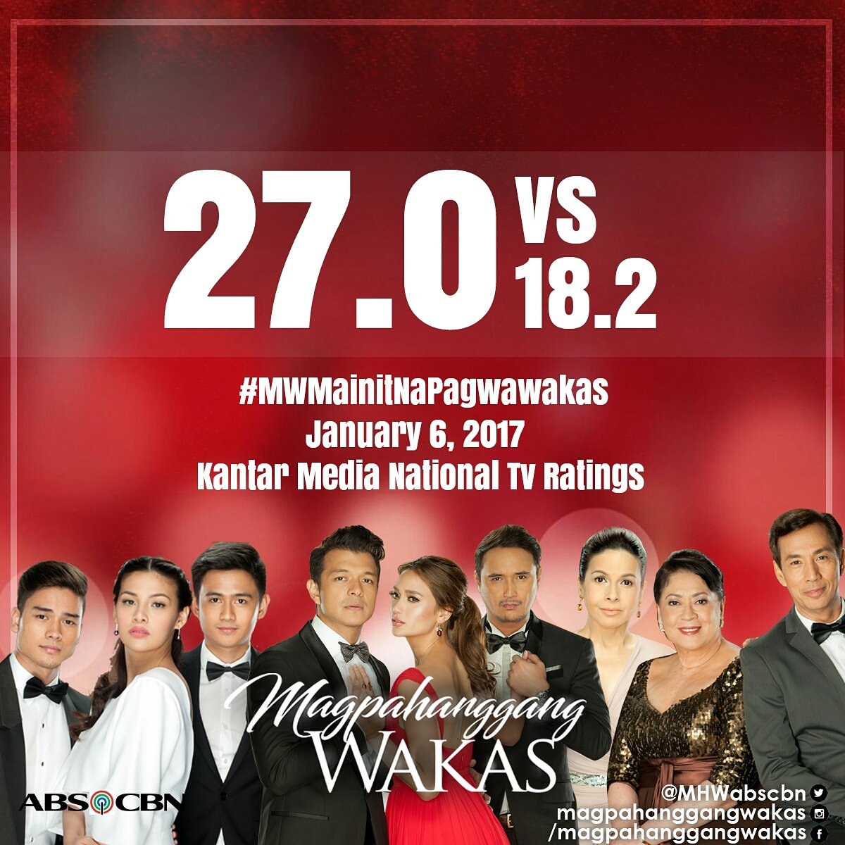 MHWabscbn's tweet photo. Mula po sa bumubuo ng #MagpahanggangWakas, maraming salamat mga Kapamilya! 😘😍 #MWMainitNaPagwawakas https://t.co/VWNtI6RgHD
