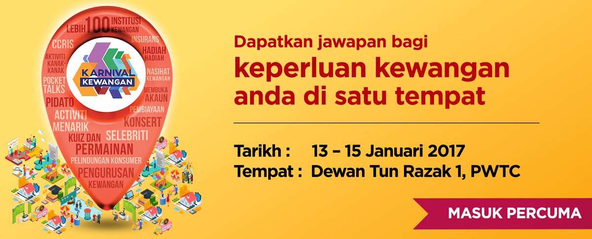 MITIMalaysia's tweet photo. 'Karnival Kewangan' anjuran Bank Negara,13-15 Jan 2017, PWTC, KL. Masuk percuma.Klik https://t.co/7xENW3aKMF dan https://t.co/zASEgLNrfK https://t.co/rR3zS7umoV