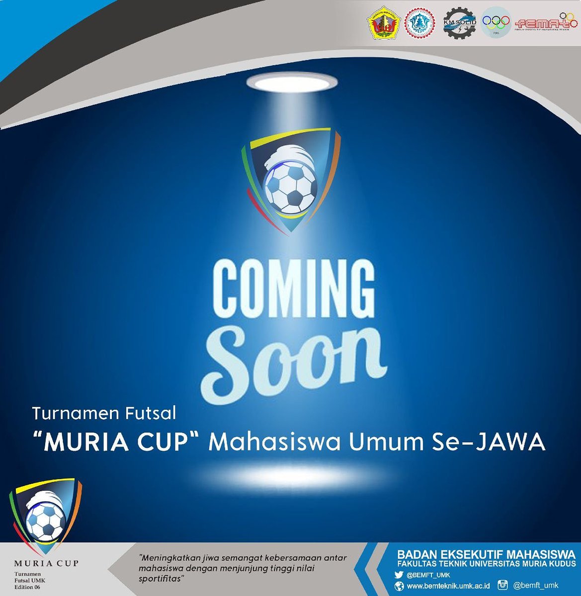 Slmt siang kawan teknik. Udah H-1 pndftrn Turnamen Futsal Muria Cup 2017 nih. Don't miss it. Stay tuned ya 😉