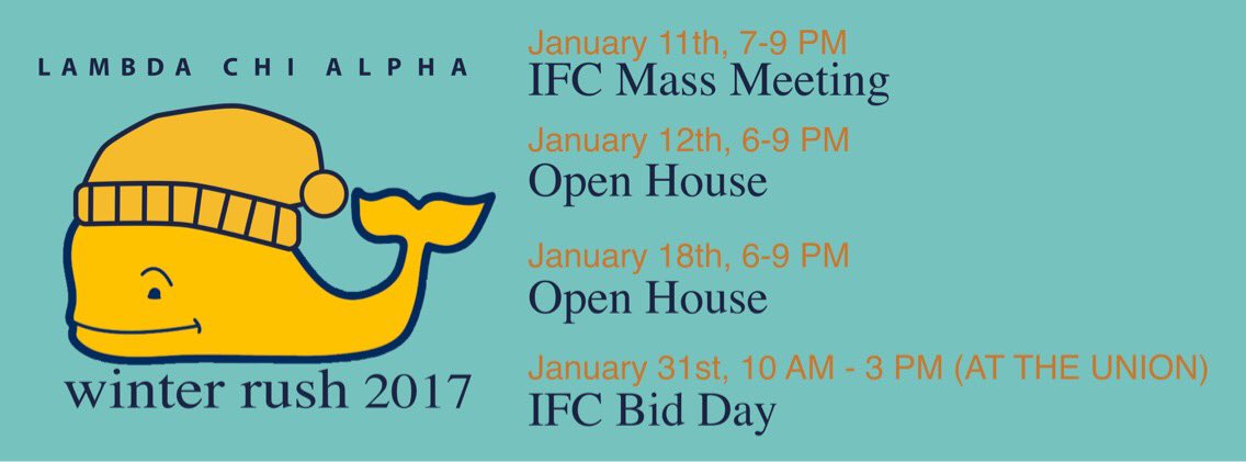 Winter Rush starts this week! Be sure to stop by our events!