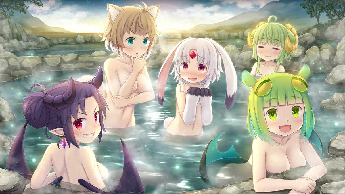 描き初め温泉魔界壁紙できました！ #モンはれ