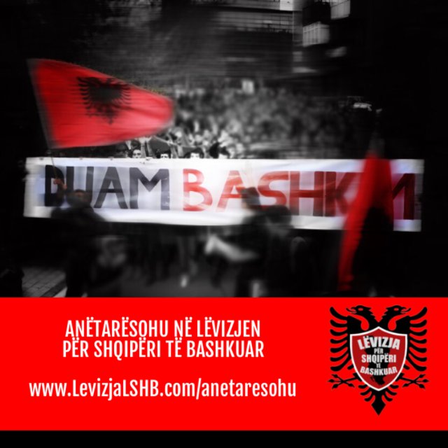 LevizjaSHB's tweet photo. ANËTARËSOHU NË LËVIZJEN PËR SHQIPËRI TË BASHKUAR ⬇
https://t.co/Ehn9mPNvbg https://t.co/y0ZpjLNUKD