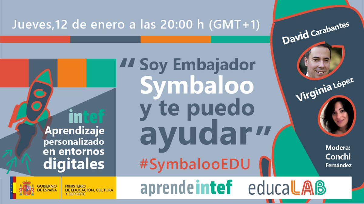 educaINTEF's tweet photo. Mañana jueves a las 20h en #DirectoINTEF Soy embajador #SymbalooEDU y te puedo ayudar #AprendizajePersonalizado https://t.co/i1dgsynjK4 https://t.co/x96T7C6GYH