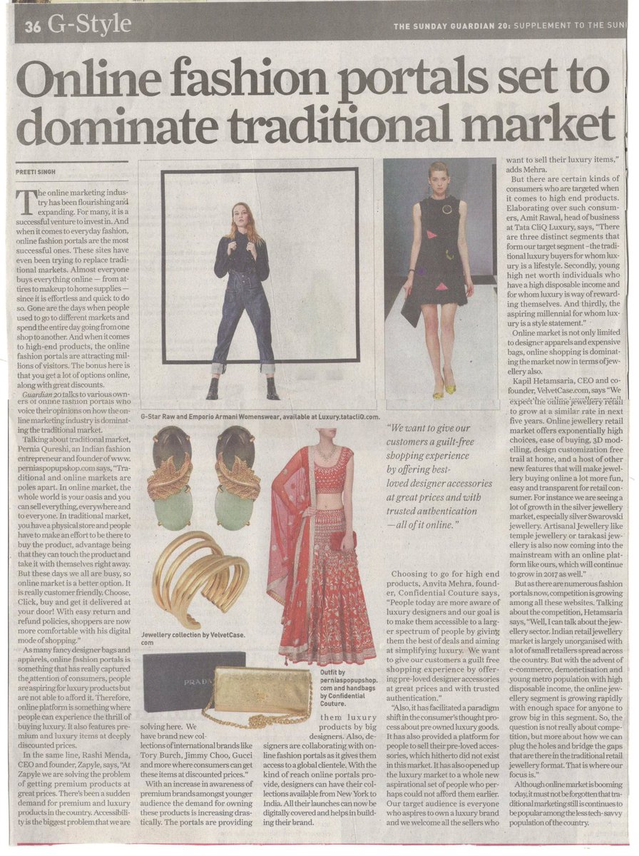 anvitamehra's tweet photo. Mondays done right! @ConfidentialIND featured in @SundayGuardian to dominate traditional market. #StartUpIndia #entrepreneur #LuxBusiness https://t.co/92bpYk8sOR