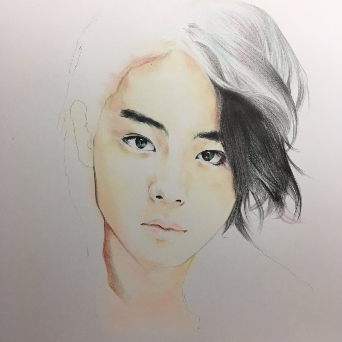 はつ 髪の毛めんどくさい O 菅田将暉 お絵描き 人物画