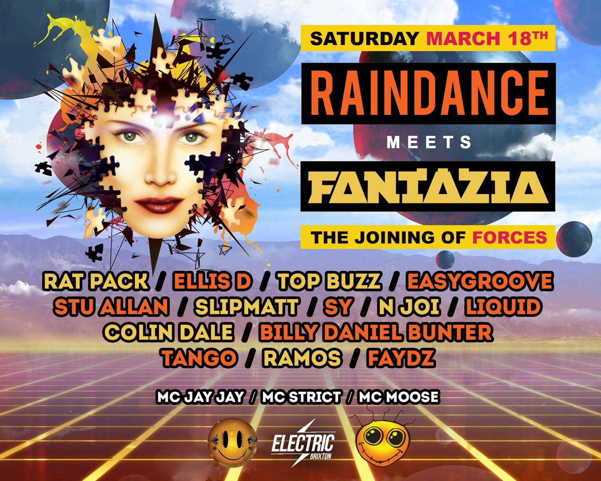 Raindance Meets Fantazia 18/03/2017 Electric, Brixton

Tickets on sale here > goo.gl/8sU1ax