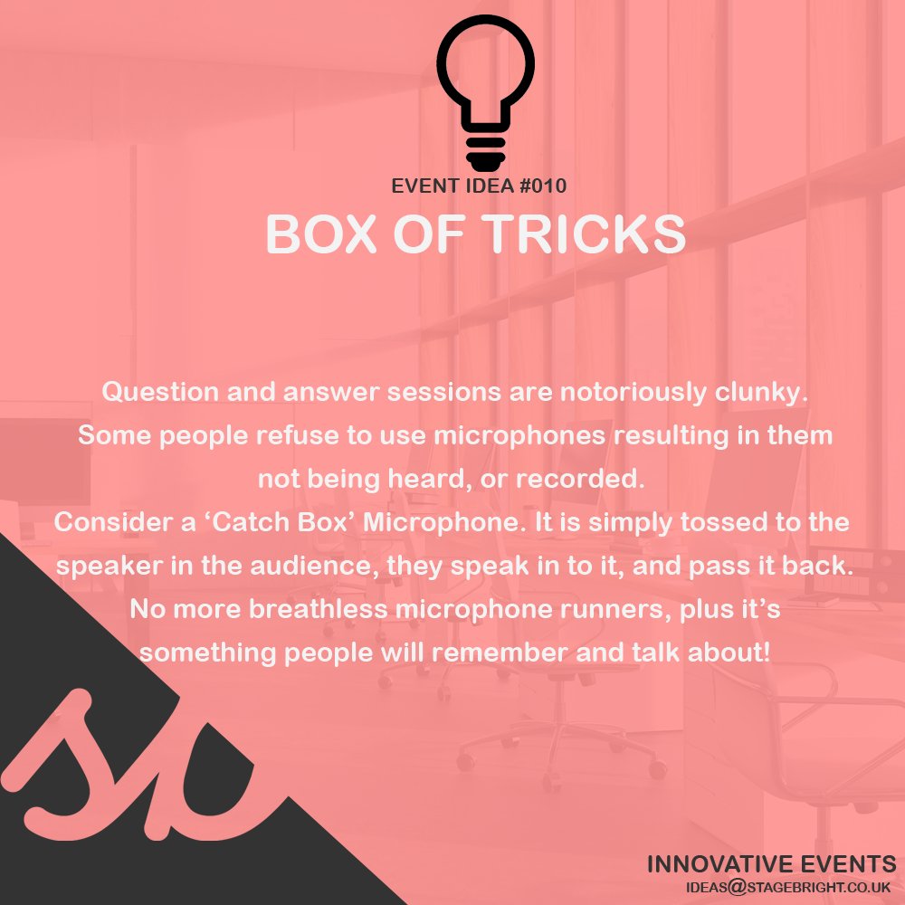 Event Idea #010 - #eventprofs #eventtech #eventplanning #conference #inspiration