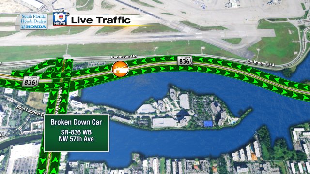 Broken Down Car on SR-836 WB approaching NW 57th Ave #traffic https://t.co/UHtassZylf