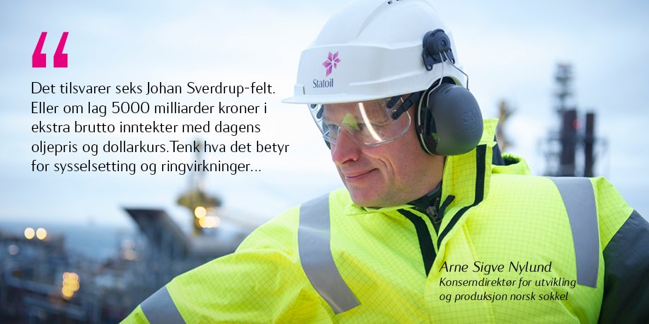 Våre installasjoner på norsk sokkel har totalt produsert mer enn 14 mrd flere fat enn vi trodde var mulig ved innlevering av PUD #solamøtet